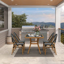 PURPLE LEAF French Bistro Patio Dining Set Aluminum Frame Dining  Furniture with PE Rattan Bamboo Print Finish Dining Chairs for Deck Pool Garden