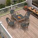 PURPLE LEAF French Bistro Patio Dining Set Aluminum Frame Dining  Furniture with PE Rattan Bamboo Print Finish Dining Chairs for Deck Pool Garden
