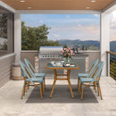 PURPLE LEAF French Bistro Patio Dining Set Aluminum Frame Dining  Furniture with PE Rattan Bamboo Print Finish Dining Chairs for Deck Pool Garden