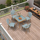 PURPLE LEAF French Bistro Patio Dining Set Aluminum Frame Dining  Furniture with PE Rattan Bamboo Print Finish Dining Chairs for Deck Pool Garden