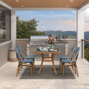 PURPLE LEAF French Bistro Patio Dining Set Aluminum Frame Dining  Furniture with PE Rattan Bamboo Print Finish Dining Chairs for Deck Pool Garden