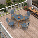 PURPLE LEAF French Bistro Patio Dining Set Aluminum Frame Dining  Furniture with PE Rattan Bamboo Print Finish Dining Chairs for Deck Pool Garden