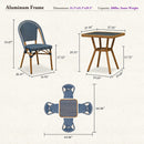 PURPLE LEAF French Bistro Patio Dining Set Aluminum Frame Dining  Furniture with PE Rattan Bamboo Print Finish Dining Chairs for Deck Pool Garden