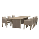PURPLE LEAF Sanori Outdoor Dining Set Luxury Aluminum Patio Table and Dining Chairs Set with  Olefin Fabric Cushions and Pillows for Deck Garden