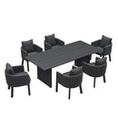 PURPLE LEAF Sanori Outdoor Dining Set Luxury Aluminum Patio Table and Dining Chairs Set with  Olefin Fabric Cushions and Pillows for Deck Garden