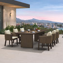 PURPLE LEAF Sanori Outdoor Dining Set Luxury Aluminum Patio Table and Dining Chairs Set with  Olefin Fabric Cushions and Pillows for Deck Garden