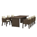 PURPLE LEAF Sanori Outdoor Dining Set Luxury Aluminum Patio Table and Dining Chairs Set with  Olefin Fabric Cushions and Pillows for Deck Garden
