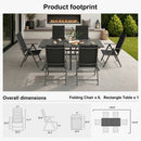 PURPLE LEAF  Folding Outdoor Dining Set  with Aluminum Table and Padded Chairs All Weather Dining Table Sets for Garden Backyard Poolside