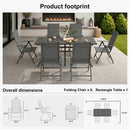 PURPLE LEAF  Folding Outdoor Dining Set  with Aluminum Table and Padded Chairs All Weather Dining Table Sets for Garden Backyard Poolside