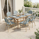 PURPLE LEAF French Bistro Patio Dining Set Aluminum Frame Dining  Furniture with PE Rattan Bamboo Print Finish Dining Chairs for Deck Pool Garden