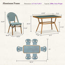 PURPLE LEAF French Bistro Patio Dining Set Aluminum Frame Dining  Furniture with PE Rattan Bamboo Print Finish Dining Chairs for Deck Pool Garden
