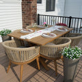 PURPLE LEAF 7/9/11 Pieces Outdoor Dining Set Aluminum Table & Wicker Rattan Chairs Modern Patio Furniture Set for Deck