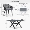 PURPLE LEAF 7/9/11 Pieces Patio Dining Set with Weather-Resistant Dining Table and Chairs Wicker Patio Table Set with Comfortable Cushion for Deck, Garden, Kitchen, Grey