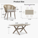 PURPLE LEAF 7/9/11 Pieces Outdoor Dining Set Aluminum Table & Wicker Rattan Chairs Modern Patio Furniture Set for Deck