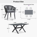 PURPLE LEAF 7/9/11 Pieces Outdoor Dining Set Aluminum Table & Wicker Rattan Chairs Modern Patio Furniture Set for Deck