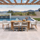 PURPLE LEAF Round & Rectangle Outdoor Dining Table HPL Aluminum Tabletop Modern Dining Table for Deck Kitchen