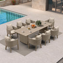 PURPLE LEAF Sanori Outdoor Dining Set Luxury Aluminum Patio Table and Dining Chairs Set with  Olefin Fabric Cushions and Pillows for Deck Garden