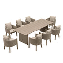 PURPLE LEAF Sanori Outdoor Dining Set Luxury Aluminum Patio Table and Dining Chairs Set with  Olefin Fabric Cushions and Pillows for Deck Garden