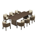PURPLE LEAF Sanori Outdoor Dining Set Luxury Aluminum Patio Table and Dining Chairs Set with  Olefin Fabric Cushions and Pillows for Deck Garden