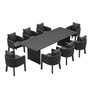 PURPLE LEAF Sanori Outdoor Dining Set Luxury Aluminum Patio Table and Dining Chairs Set with  Olefin Fabric Cushions and Pillows for Deck Garden