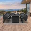 PURPLE LEAF Sanori Outdoor Dining Set Luxury Aluminum Patio Table and Dining Chairs Set with  Olefin Fabric Cushions and Pillows for Deck Garden