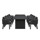 PURPLE LEAF Sanori Outdoor Dining Set Luxury Aluminum Patio Table and Dining Chairs Set with  Olefin Fabric Cushions and Pillows for Deck Garden