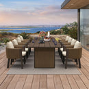 PURPLE LEAF Sanori Outdoor Dining Set Luxury Aluminum Patio Table and Dining Chairs Set with  Olefin Fabric Cushions and Pillows for Deck Garden