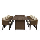 PURPLE LEAF Sanori Outdoor Dining Set Luxury Aluminum Patio Table and Dining Chairs Set with  Olefin Fabric Cushions and Pillows for Deck Garden
