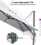 PURPLE LEAF UV Resistant Left-right Tilting Patio Umbrella Swivel Outdoor Umbrella