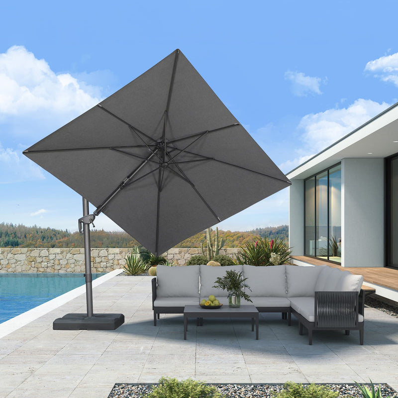 PURPLE LEAF UV Resistant Left-right Tilting Patio Umbrella Swivel Outdoor Umbrella