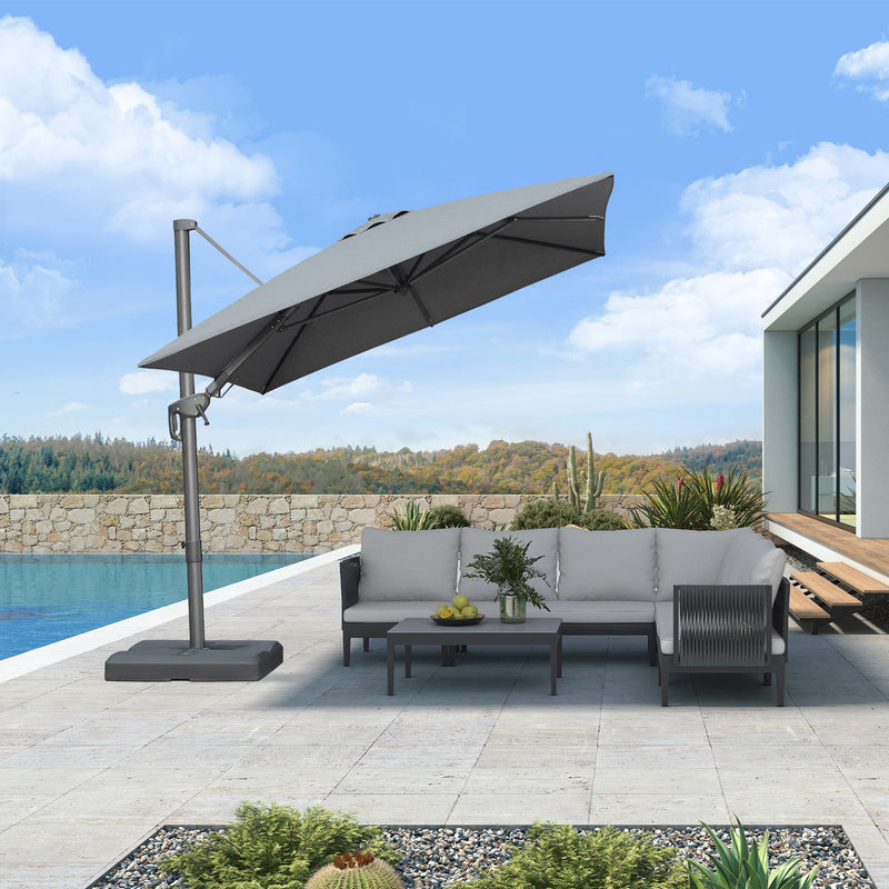 PURPLE LEAF UV Resistant Left-right Tilting Patio Umbrella Swivel Outdoor Umbrella