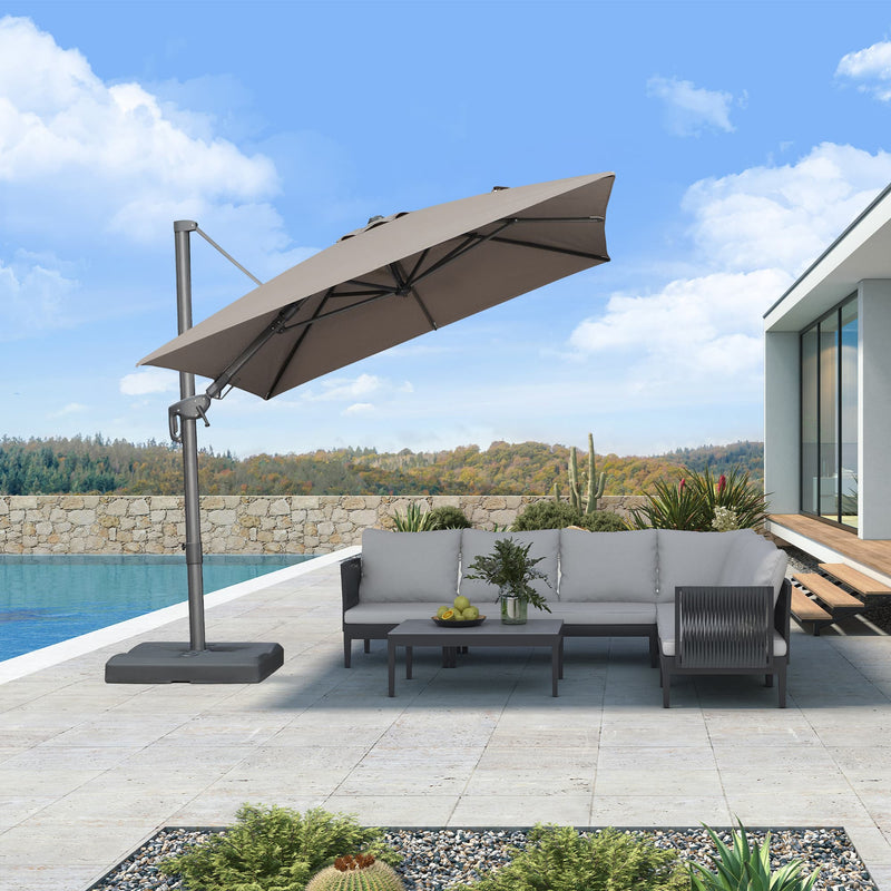 PURPLE LEAF UV Resistant Left-right Tilting Patio Umbrella Swivel Outdoor Umbrella