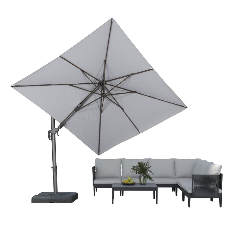 PURPLE LEAF UV Resistant Left-right Tilting Patio Umbrella Swivel Outdoor Umbrella