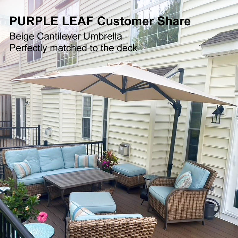 Clearance - PURPLE LEAF OPEN BOX Affordable Cantilever Umbrella for Patio