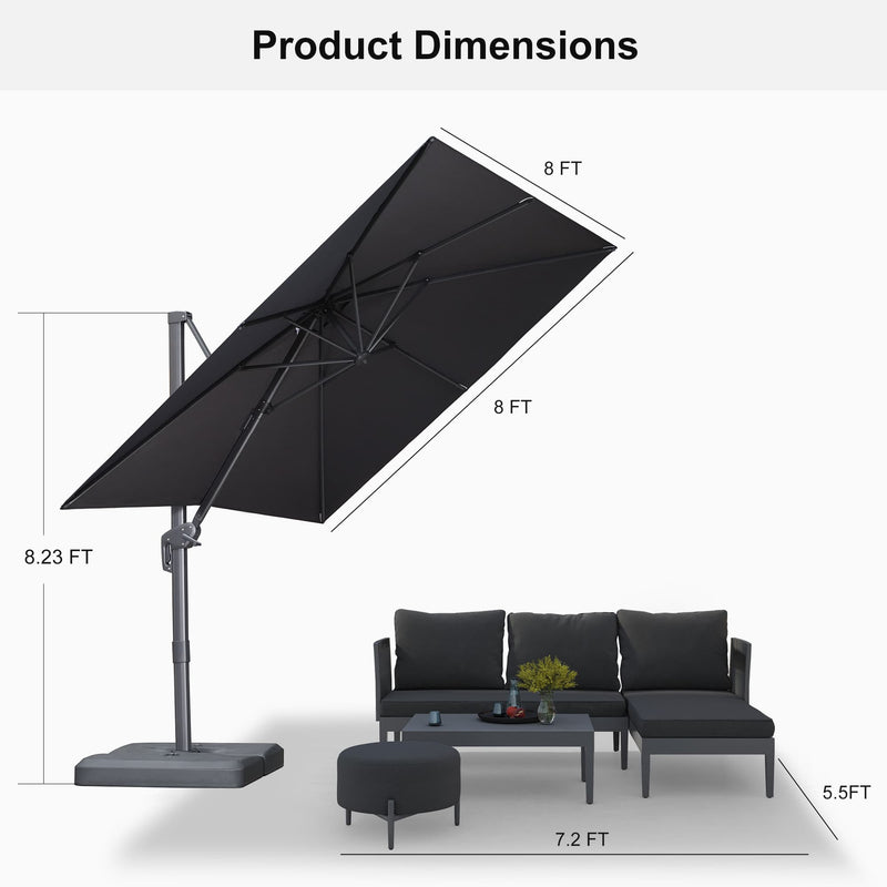 PURPLE LEAF UV Resistant Patio Umbrella Affordable Outdoor Umbrella with Base