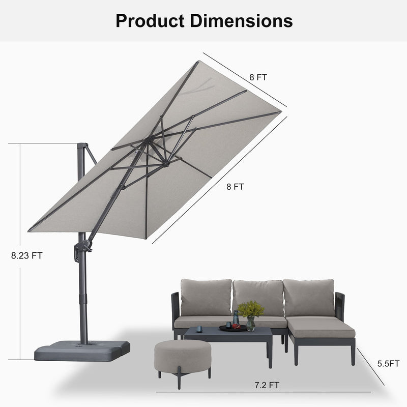 PURPLE LEAF UV Resistant Patio Umbrella Affordable Outdoor Umbrella with Base