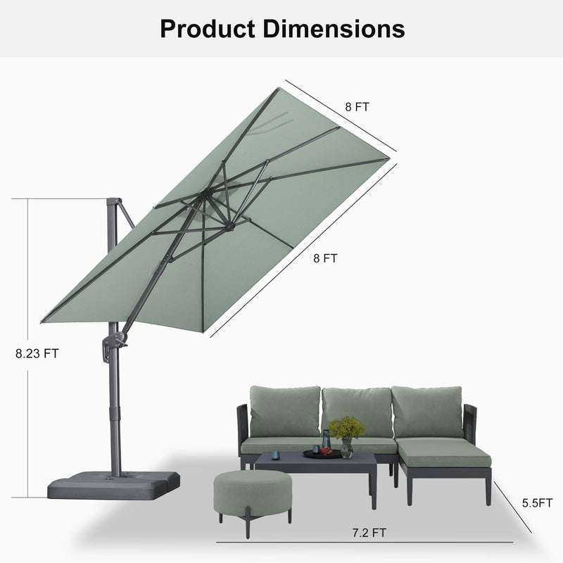 PURPLE LEAF UV Resistant Patio Umbrella Affordable Outdoor Umbrella with Base
