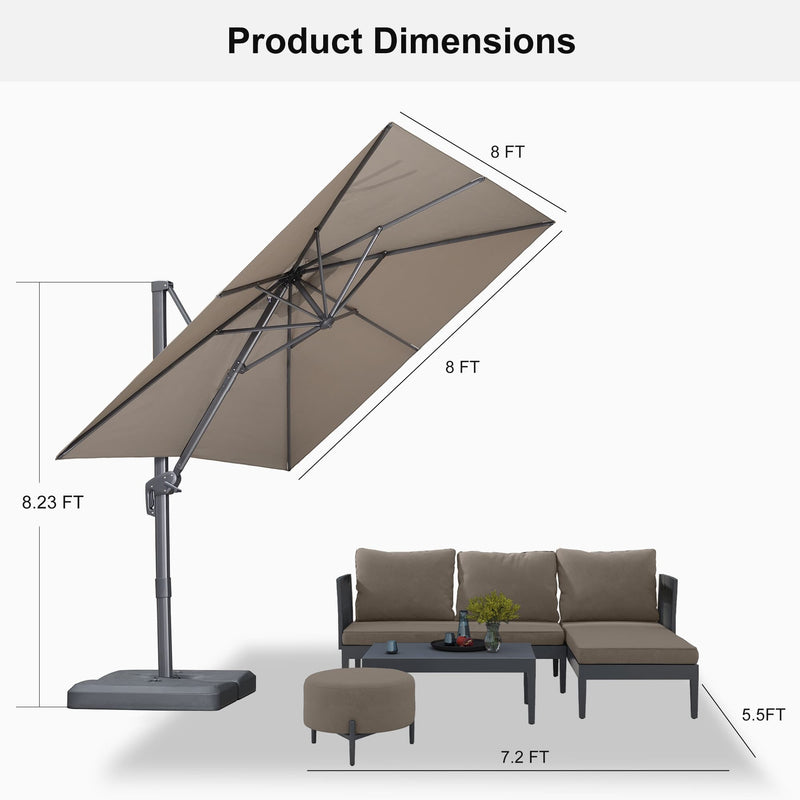 PURPLE LEAF UV Resistant Patio Umbrella Affordable Outdoor Umbrella with Base