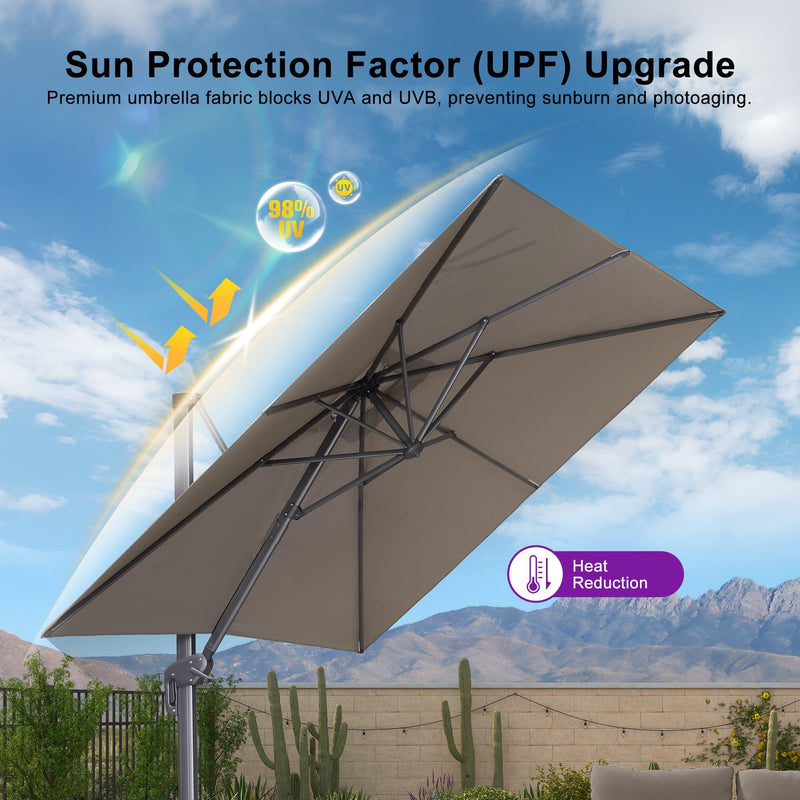 PURPLE LEAF UV Resistant Patio Umbrella Affordable Outdoor Umbrella with Base