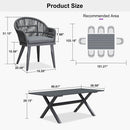 PURPLE LEAF 7/9/11 Pieces Patio Dining Set with Weather-Resistant Dining Table and Chairs Wicker Patio Table Set with Comfortable Cushion for Deck, Garden, Kitchen, Grey
