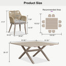 PURPLE LEAF Outdoor Dining Set All-Weather PE Rattan Outdoor Patio Furniture Set with Aluminum Frame