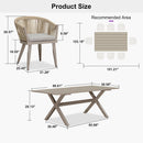 PURPLE LEAF 7/9/11 Pieces Outdoor Dining Set Aluminum Table & Wicker Rattan Chairs Modern Patio Furniture Set for Deck