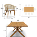 PURPLE LEAF 7/9/11 Pieces Outdoor Dining Set Aluminum Table & Wicker Rattan Chairs Modern Patio Furniture Set for Deck