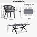 PURPLE LEAF 7/9/11 Pieces Outdoor Dining Set Aluminum Table & Wicker Rattan Chairs Modern Patio Furniture Set for Deck