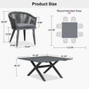 PURPLE LEAF 7/9/11 Pieces Outdoor Dining Set Aluminum Table & Wicker Rattan Chairs Modern Patio Furniture Set for Deck