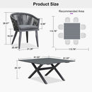 PURPLE LEAF 7/9/11 Pieces Outdoor Dining Set Aluminum Table & Wicker Rattan Chairs Modern Patio Furniture Set for Deck