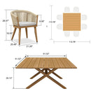 PURPLE LEAF 7/9/11 Pieces Outdoor Dining Set Aluminum Table & Wicker Rattan Chairs Modern Patio Furniture Set for Deck