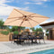 PURPLE LEAF Outdoor Garden Umbrella with Base, Cantilever Umbrellas in Wood Color