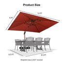 PURPLE LEAF Outdoor Garden Umbrella with Base, Cantilever Umbrellas in Wood Color