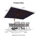 PURPLE LEAF Outdoor Garden Umbrella with Base, Cantilever Umbrellas in Wood Color